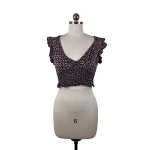 Patrons of Peace Crop Top Womens XS Foral Short Sleep Cottage Boho